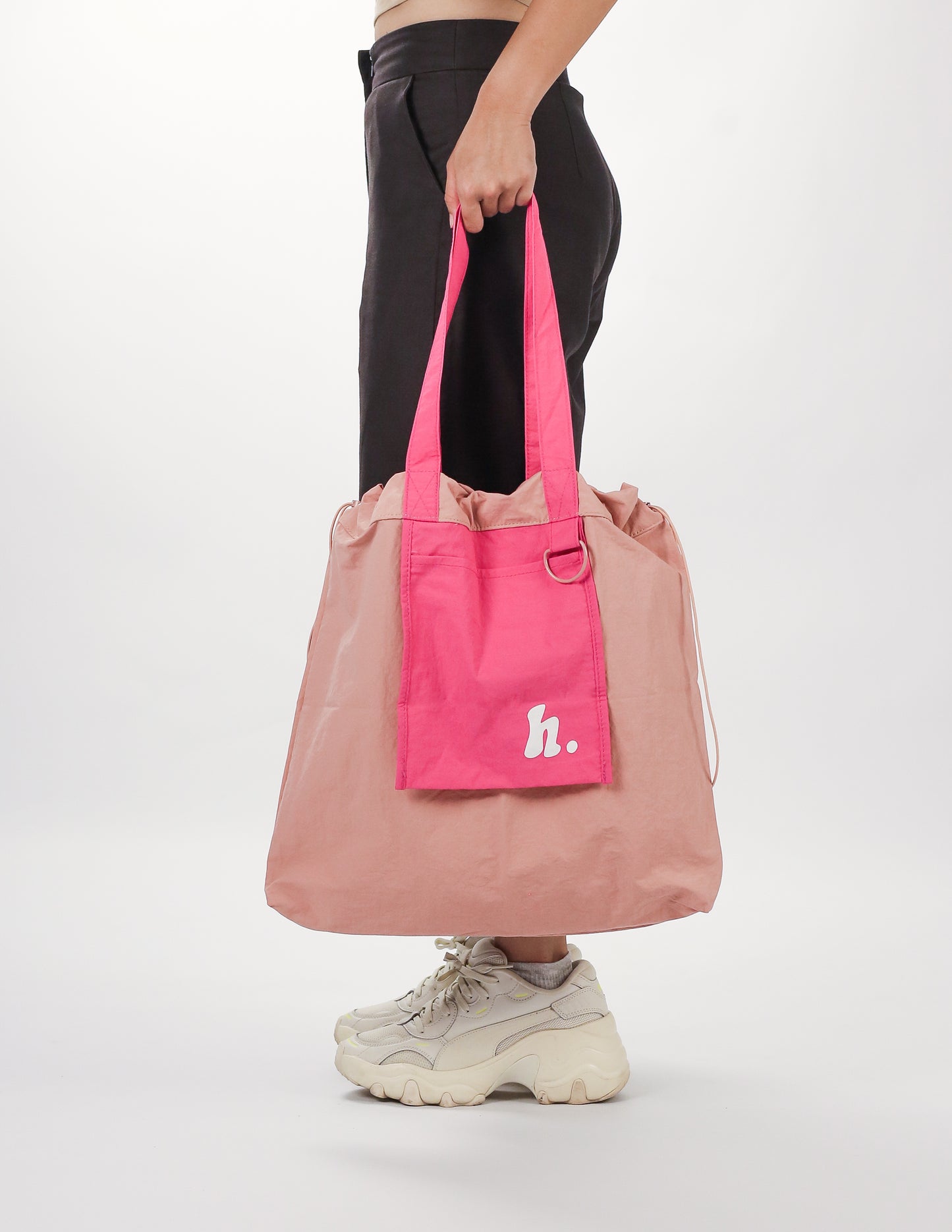 Fold-N-Go Carryall Tote / 001 in Flamingo Pink