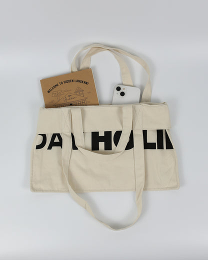 Holiday Tote Bag in Sand