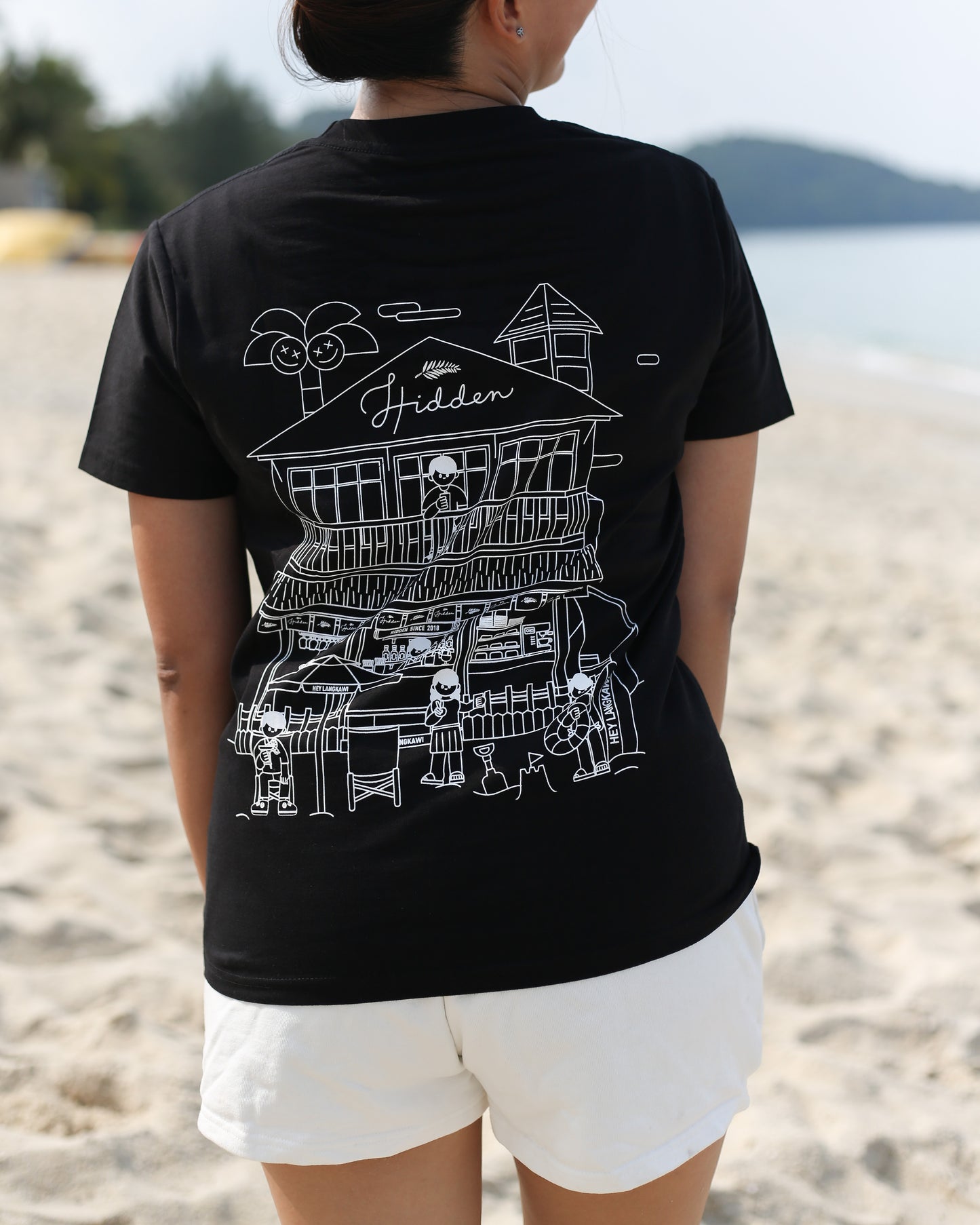 Hidden Beach House Tee in Black