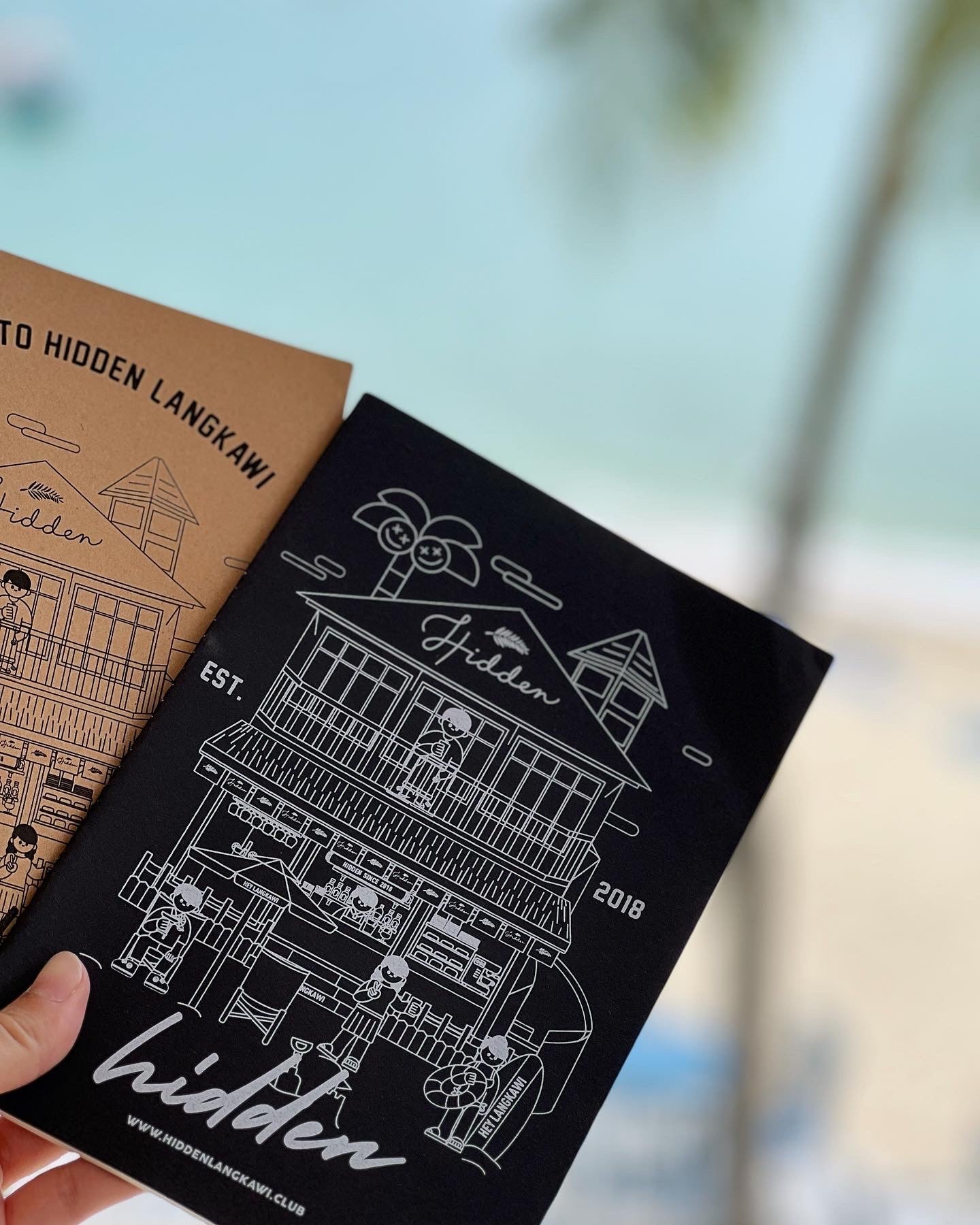 Hidden Beach House Notebook in Black