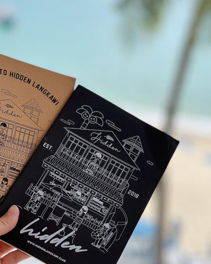 Hidden Beach House Notebook in Black