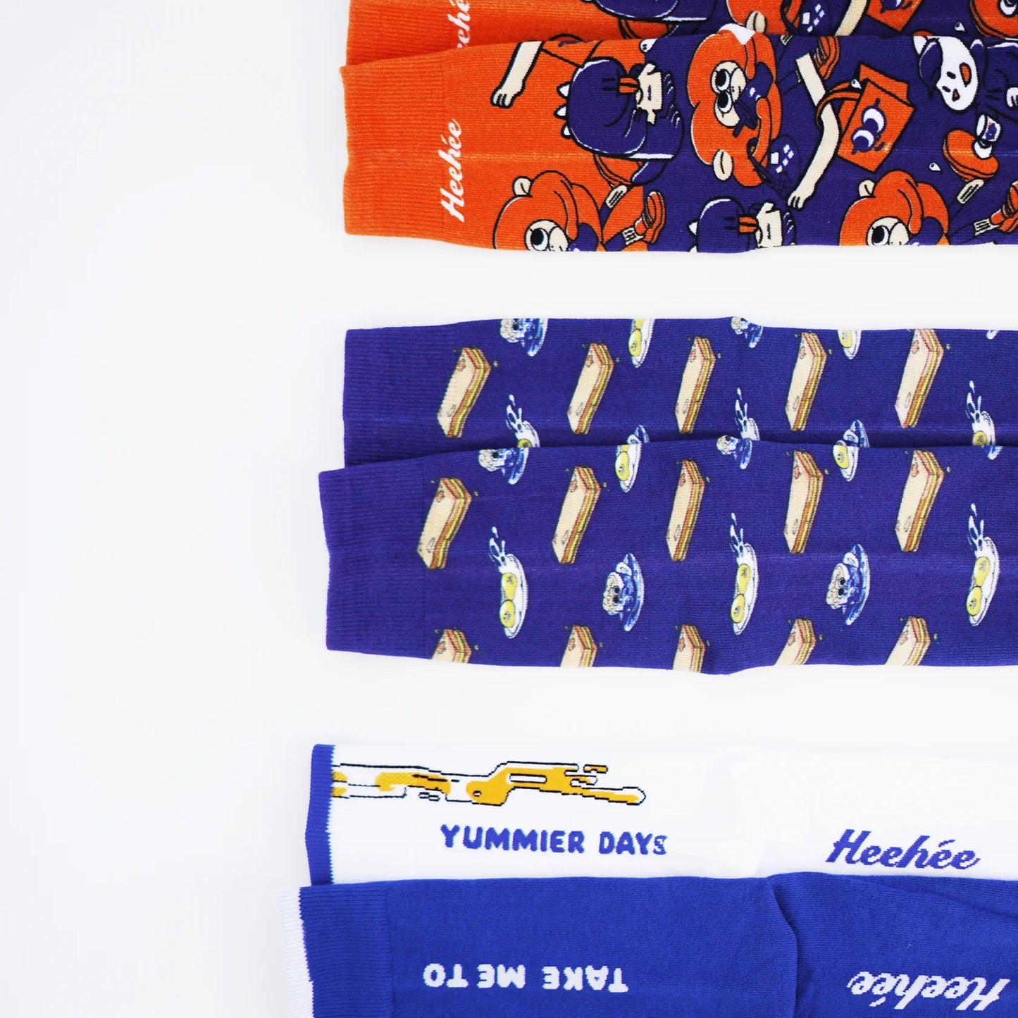 Take Me To Yummier Days Socks (Blue&White)